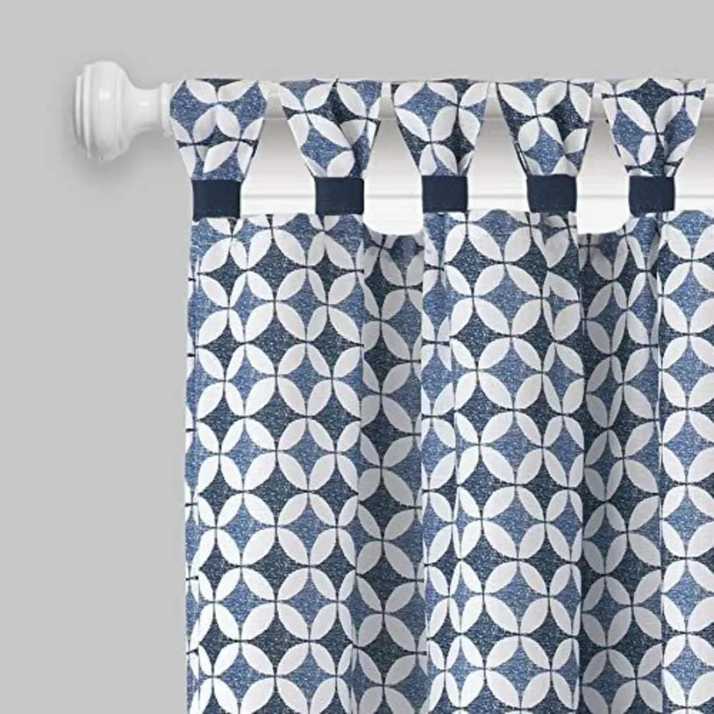 Window Curtain Panel Drapes with Double Layer Plaid Gingham Design, Cuff Tab Top